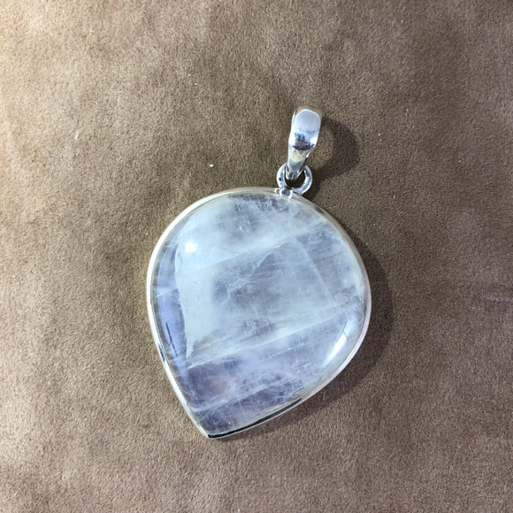 Huge Rainbow Moonstone Inverted Tear Drop Pendant - Picture 2 of 6